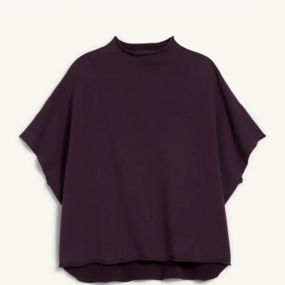 Frank & Eileen Audrey Funnel Neck Cotton Capelet Brown Sweatshirt Women's OS